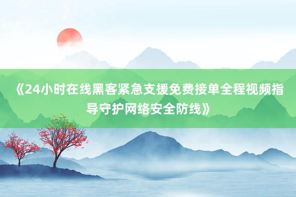 《24小时在线黑客紧急支援免费接单全程视频指导守护网络安全防线》